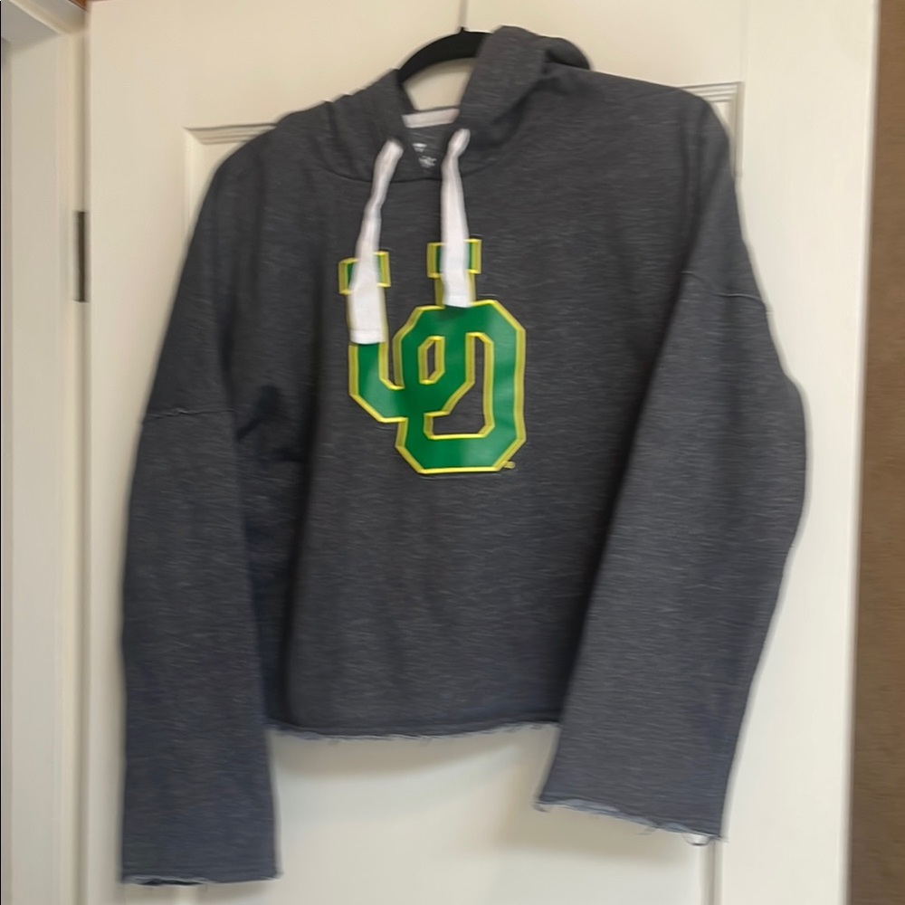 Gray Hoodie with Green and Yellow Logo